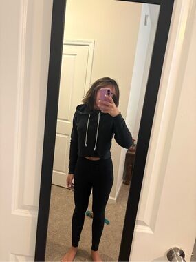 wild fable Black Hoodie with White Drawstrings
